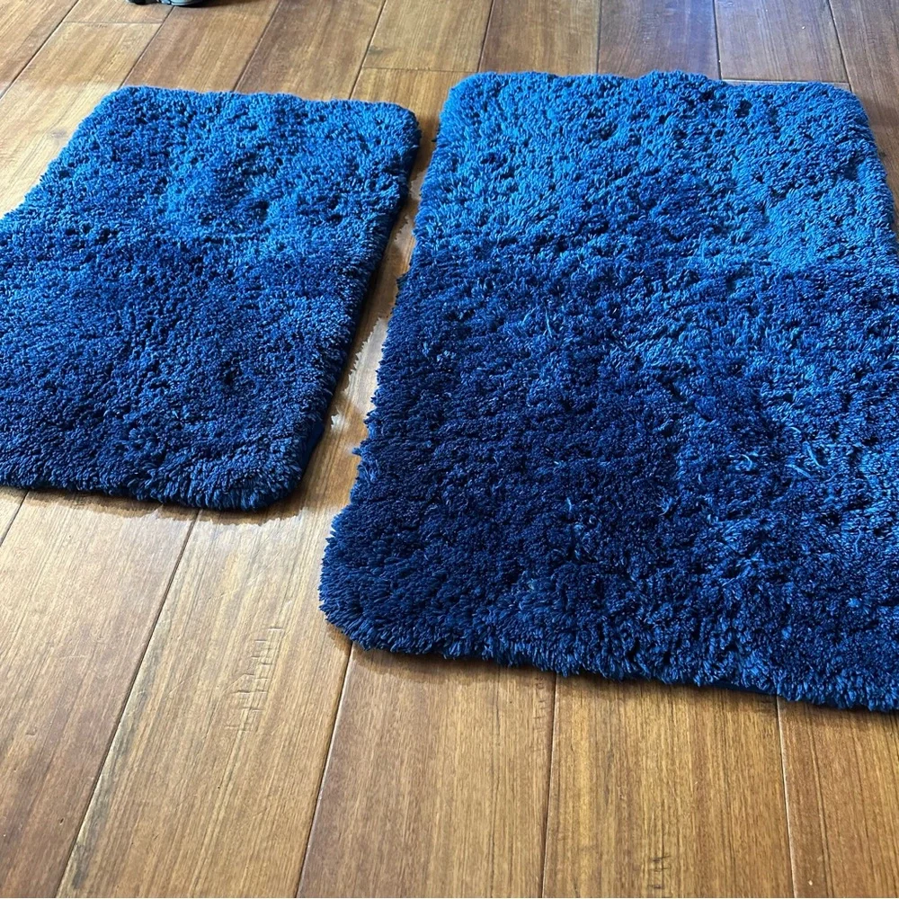 Two Luxury Microfiber Bath Mats